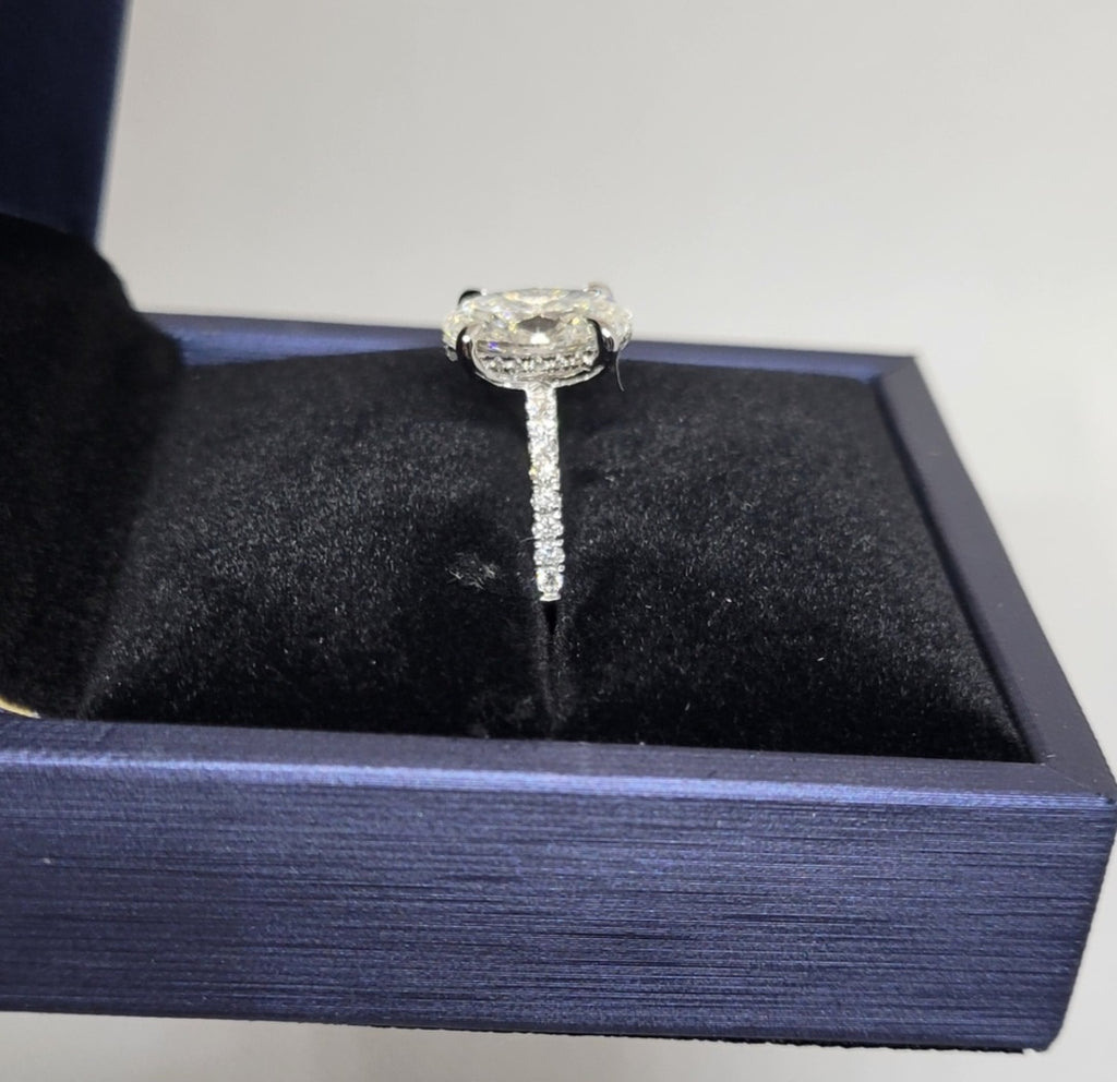 New 3ct Certified Lab Grown Diamond Ring, 14K White Gold, size 7