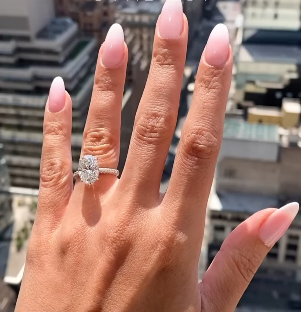 New 3ct Certified Lab Grown Diamond Ring, 14K White Gold, size 7