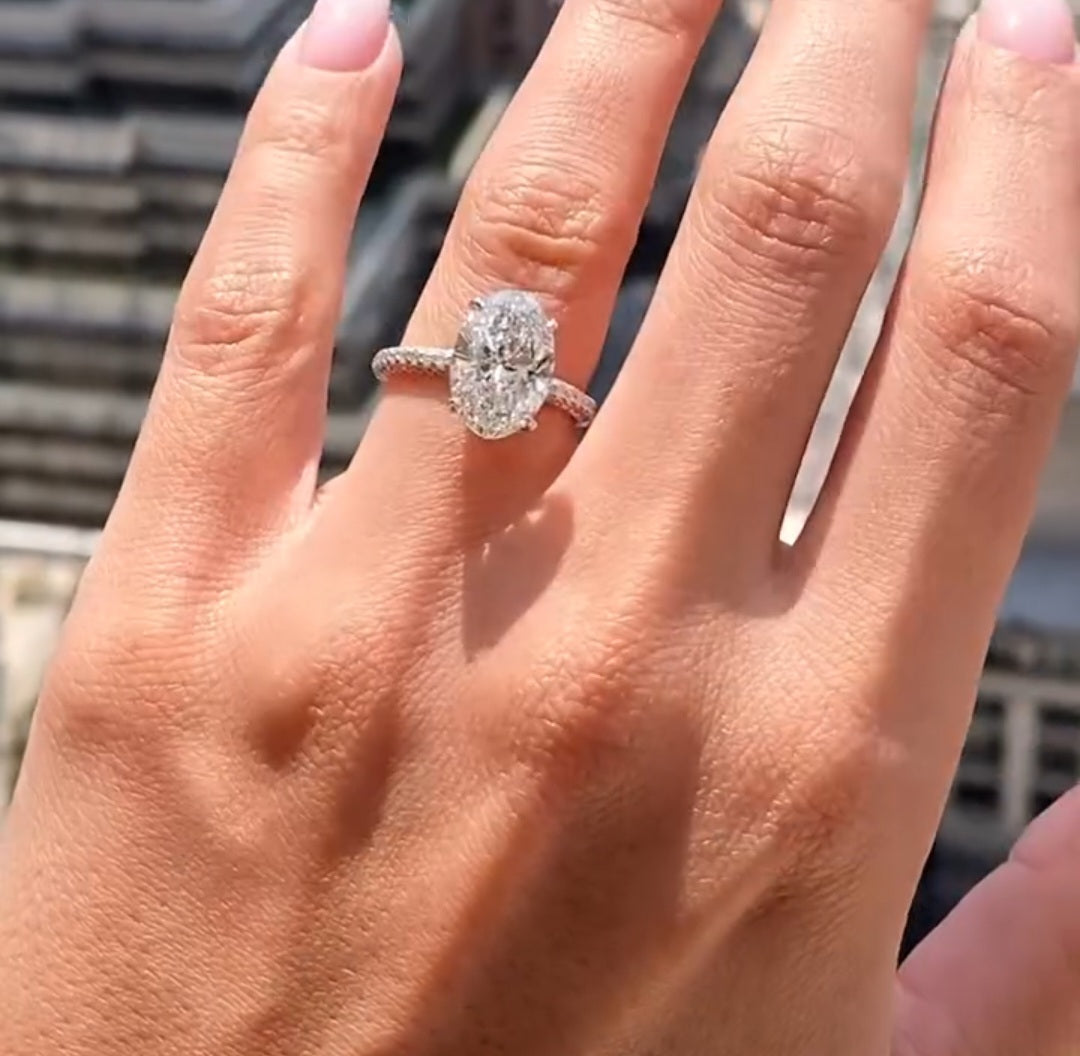 New 3ct Certified Lab Grown Diamond Ring, 14K White Gold, size 7