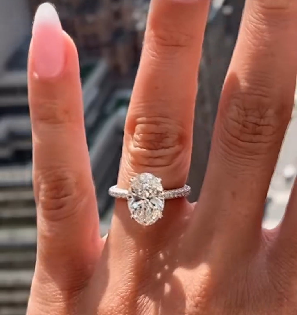 New 3ct Certified Lab Grown Diamond Ring, 14K White Gold, size 7