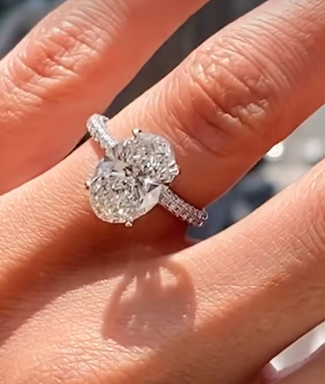 New 3ct Certified Lab Grown Diamond Ring, 14K White Gold, size 7