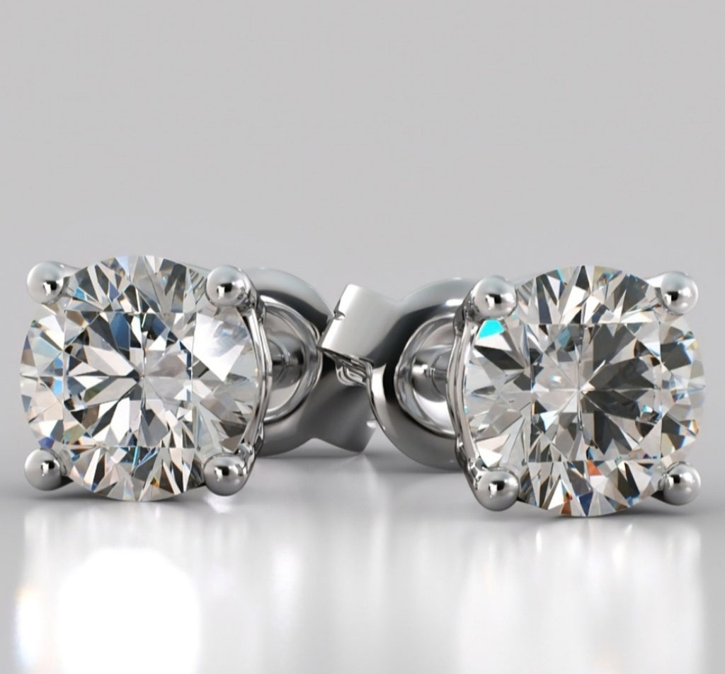 New 6ct Certified Moissanite Stud Earrings
