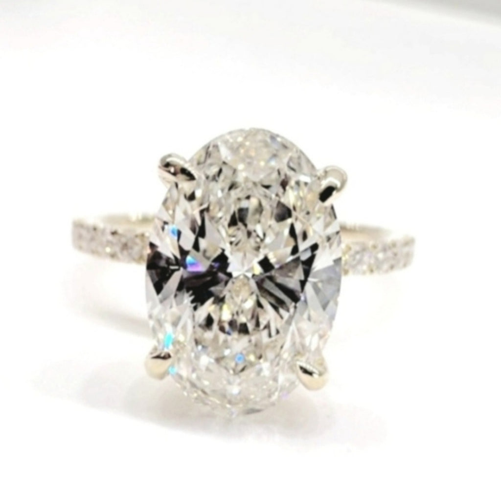 New 3ct Certified Lab Grown Diamond Ring, 14K White Gold, size 7