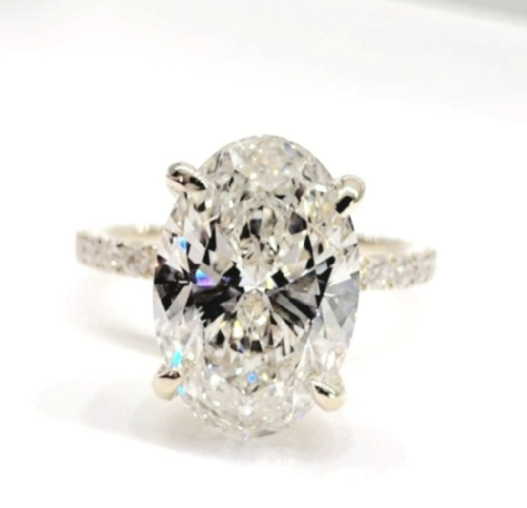 New 3ct Certified Lab Grown Diamond Ring, 14K White Gold, size 7