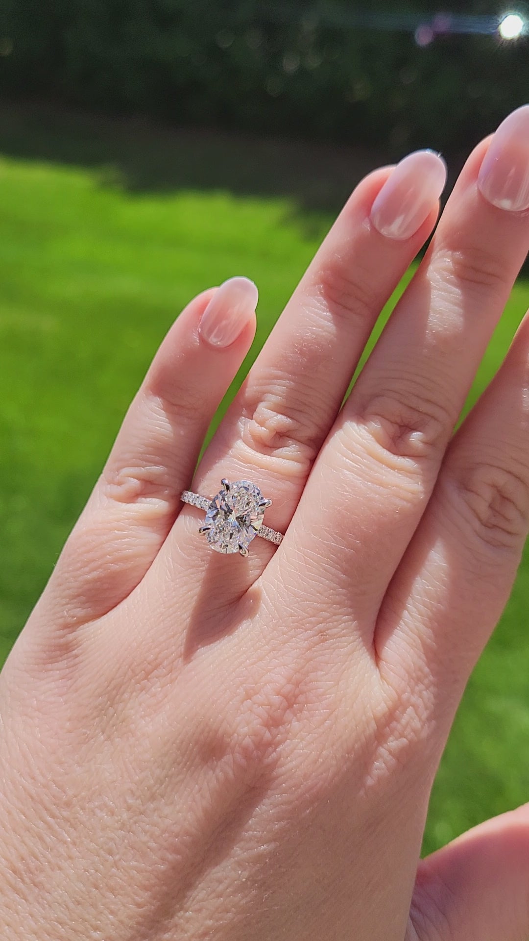 New 3ct Certified Lab Grown Diamond Ring, 14K White Gold, size 7