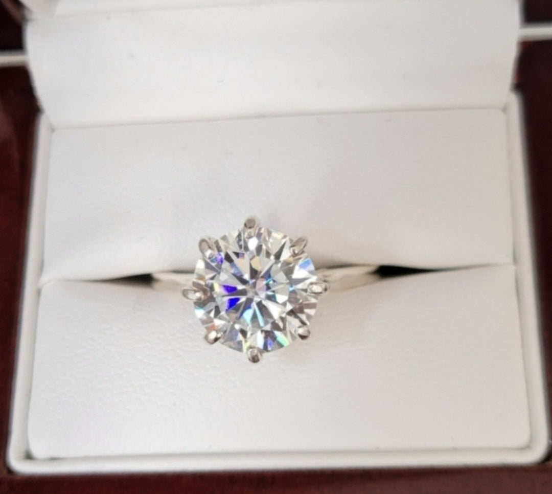 New 5ct Certified Moissanite Engagement Ring, size 8