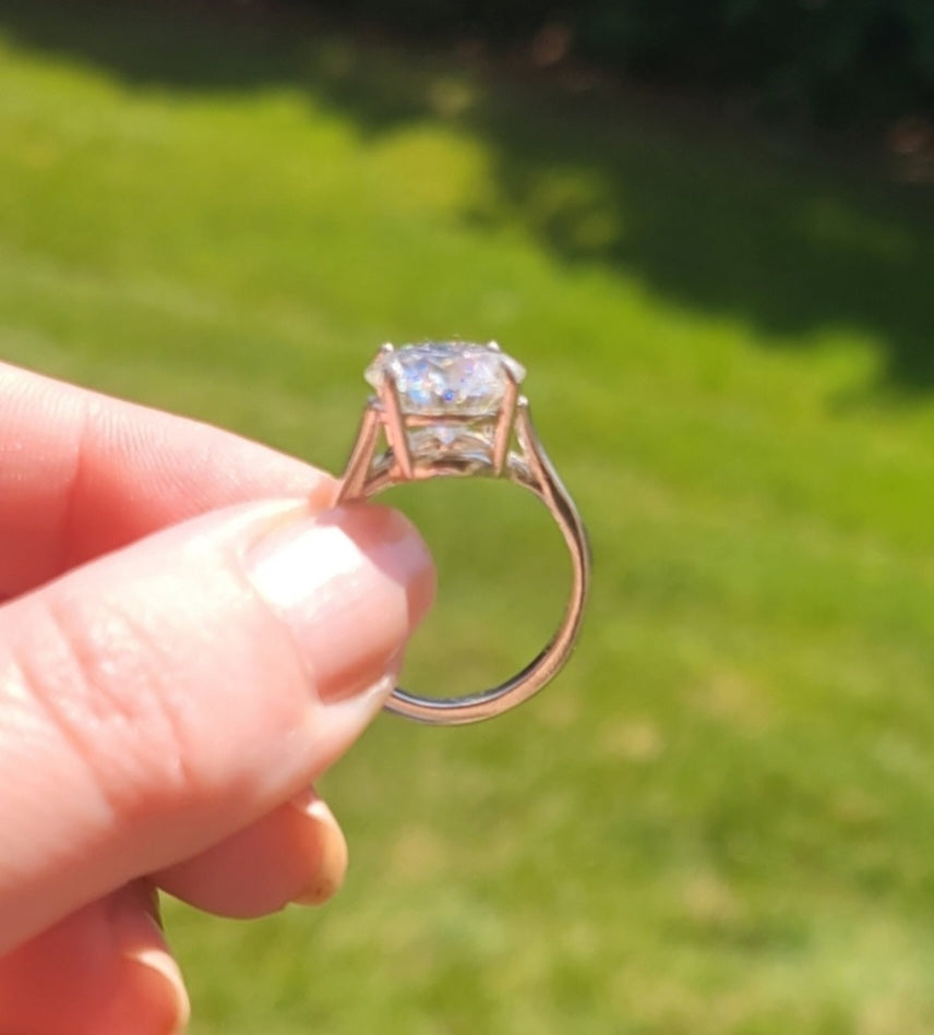 New 5ct Certified Moissanite Engagement Ring, size 7