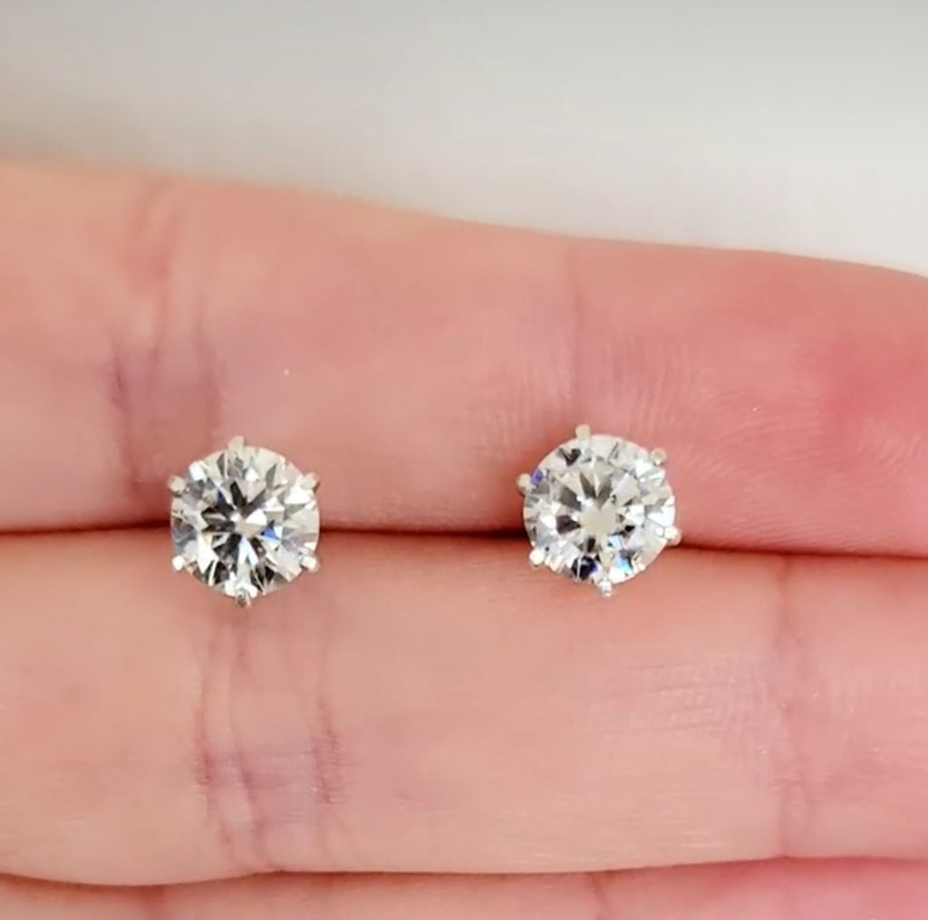 New 2ct Certified Moissanite Stud Earrings!