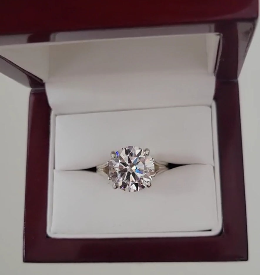 New 5ct Certified Moissanite Engagement Ring, size 7