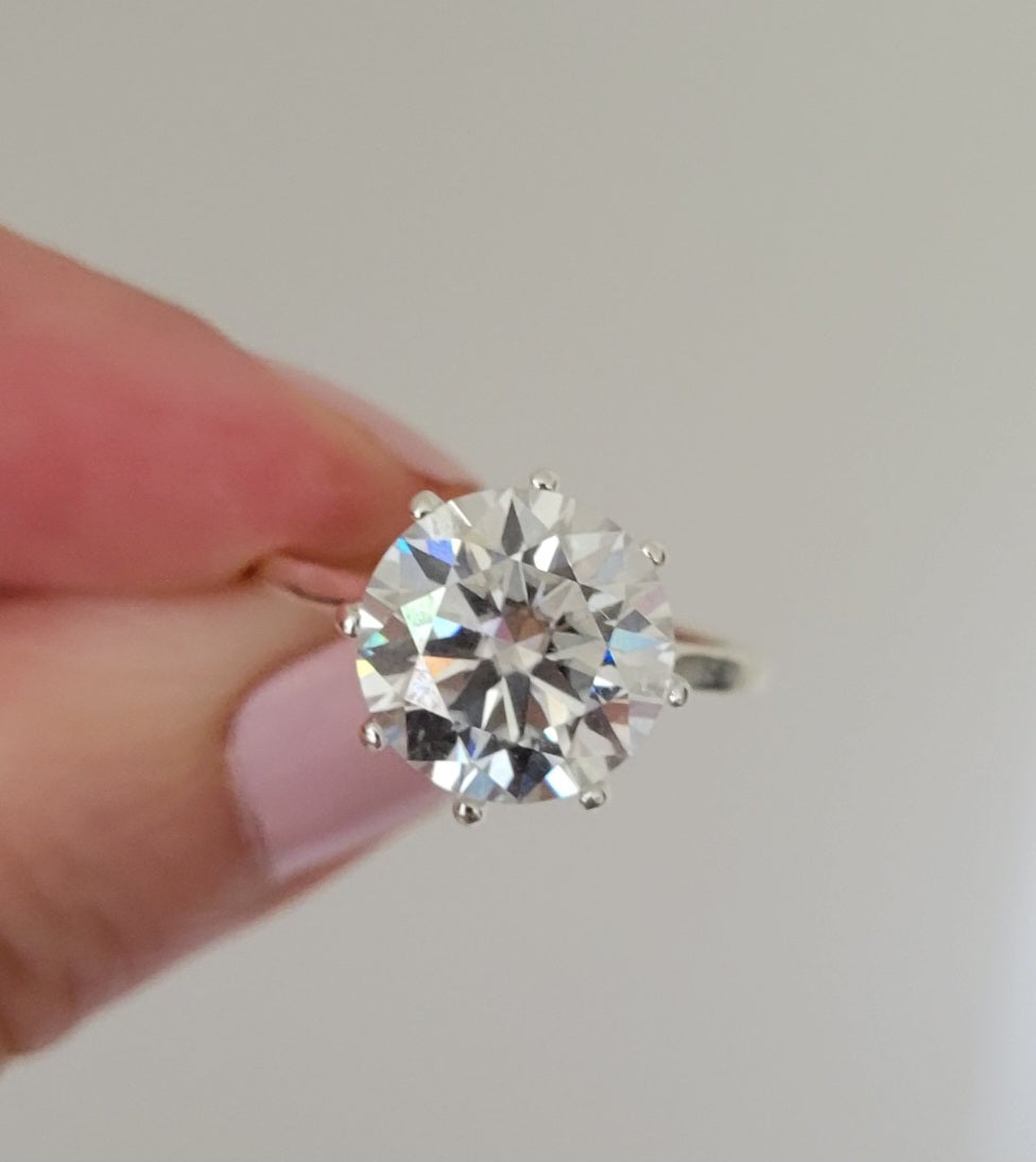 New 5ct Certified Moissanite Engagement Ring, size 8
