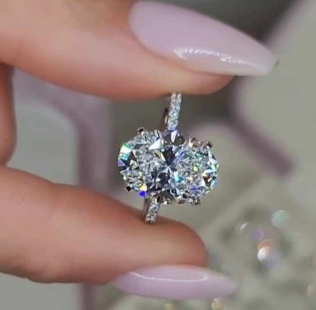 New 3ct IGI Certified Lab Grown Diamond Ring, 14K White Gold, size 7